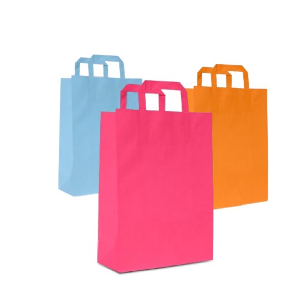 Papieren Tas - 22x31x10 cm - kleur |100 stuks - Afbeelding 1