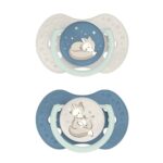 Difrax LOVI Fopspeen Day&Night 0-3 mnd - Blauw | 2 stuks